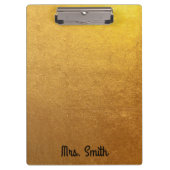 金パーソナライズされた箔トーン クリップボード (正面)