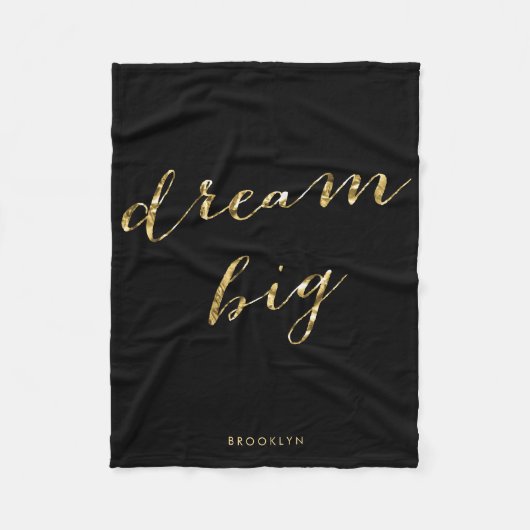 金パーソナライズされた箔ドリームビッグブランケット フリースブランケット (正面)