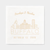 金パーソナライズされた箔バッファロー結婚ズ・ナプキン 箔ナプキン (正面)