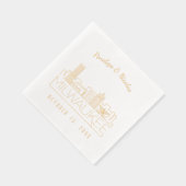 金パーソナライズされた箔ミルウォーキー結婚ズ・ナプキンス 箔ナプキン (右)