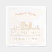 金パーソナライズされた箔メンフィス結婚のナプキン 箔ナプキン (正面)