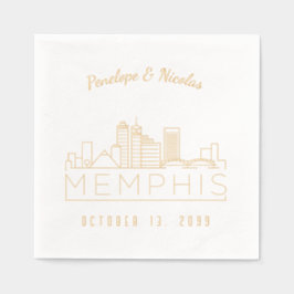 金パーソナライズされた箔メンフィス結婚のナプキン 箔ナプキン