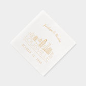 金パーソナライズされた箔ルイスビル結婚ナプキンス 箔ナプキン (右)