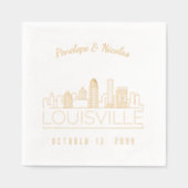 金パーソナライズされた箔ルイスビル結婚ナプキンス 箔ナプキン (正面)