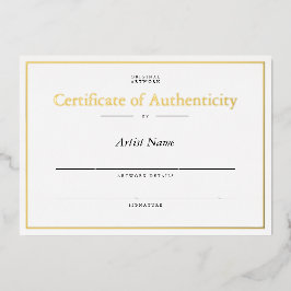 金パーソナライズされた箔認証書 箔招待状