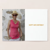 金パーソナライズされた箔40th誕生日グリーティングカード 箔カード (内部)