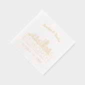 金パーソナライズされた箔Ftワース結婚ナプキン 箔ナプキン (右)