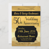 金パーソナライズされた結婚周年記念 招待状 (裏面)