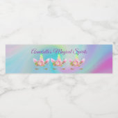 金パーソナライズされた色の虹の一角水瓶 ペットボトルラベル (シングルラベル)