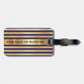 金パーソナライズされた金マリーンストライプミニマリズム ラゲッジタグ (裏面横)