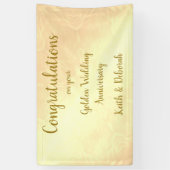 金パーソナライズされた金結婚記念日 横断幕 (縦)