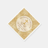 金パーソナライズされた金記念日ナプキンスあなたのテキスト スタンダードカクテルナプキン (角)