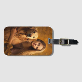 金パーソナライズされた額の最高のレトリーバー犬ママ ラゲッジタグ