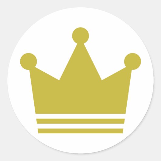 金パーティーの王冠アイコン ラウンドシール (正面)