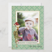 金ヒスイのキリンのクリスマスの写真カード シーズンカード (正面)