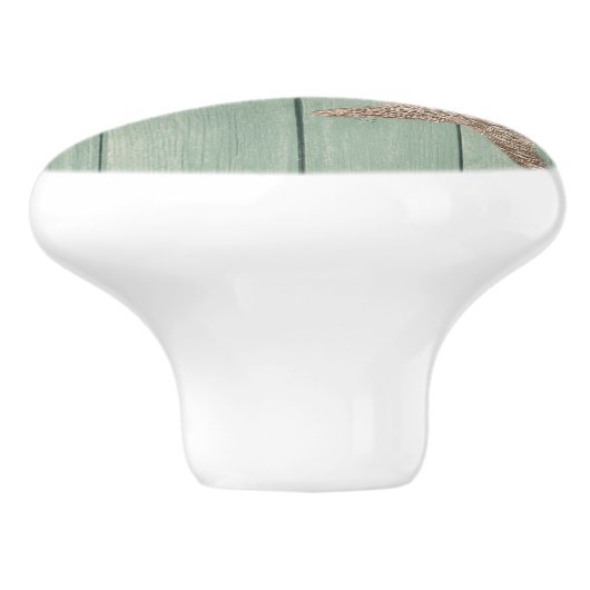 金ヒトデ及び木製のエレガントなビーチのカスタムな上品 セラミックノブ (側面)