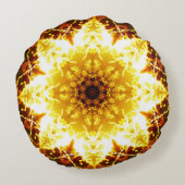 金ヒマワリの曼荼羅 ラウンドクッション (裏面)