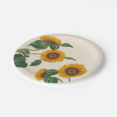 金ヒマワリの植物の紙皿7" ペーパープレート (アングル)
