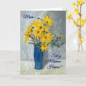 金ヒマワリの母の日カード、ウェールズの挨拶 カード (黄色い花)