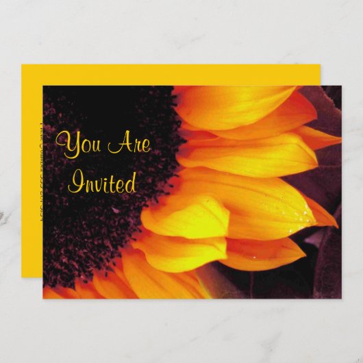 金ヒマワリ招待されられた結婚式です 招待状 (正面/裏面)