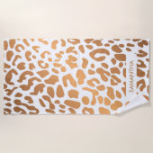 金ヒョウのプリント ビーチタオル (正面)