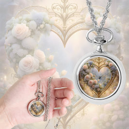 金ビクトリアンのハートとバラ、ヴィンテージ 腕時計