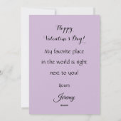 金ビクトリアンのハートと薄紫の花、ヴィンテージ シーズンカード (裏面)