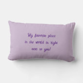 金ビクトリアンのハートと薄紫の花、ヴィンテージ ランバークッション (裏面)