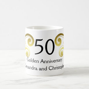 金ビクトリアンの結婚記念日 コーヒーマグカップ