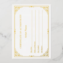 金ビクトリアン箔認証書