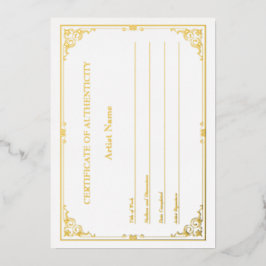 金ビクトリアン箔認証書 箔招待状