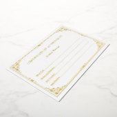 金ビクトリアン箔認証書 箔招待状 (回転した状態)