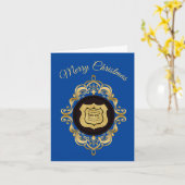 金ビクトリアン金法執行クリスマスカード カード (黄色い花)