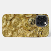 金ビットコインBTC暗号通貨コインパターン iPhoneケース (裏面横)