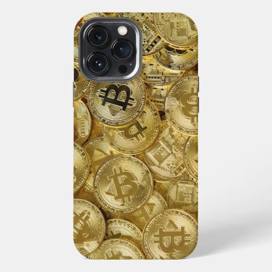 金ビットコインBTC暗号通貨コインパターン iPhoneケース (裏面)