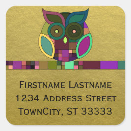 金ファンキー箔にアステカ乗せフェイクたトライバル スクエアシール