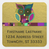 金ファンキー箔にアステカ乗せフェイクたトライバル スクエアシール (正面)