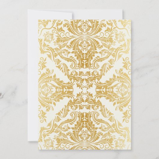 金ファンシーのブライダルシャワーの招待状 招待状 (裏面)