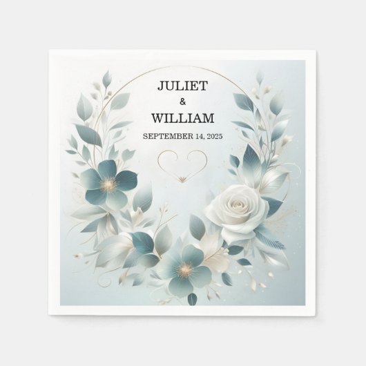 金ファンシー属グラムシャイニーハイエンドシルバー結婚ズ スタンダードカクテルナプキン (正面)