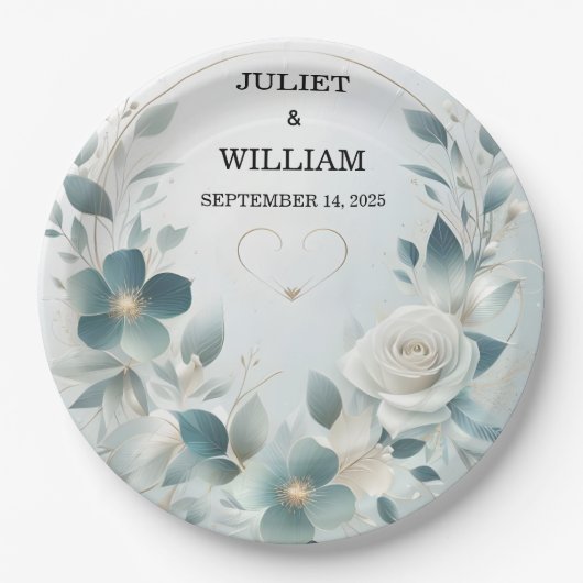 金ファンシー属グラムシャイニーハイエンドシルバー結婚ズ ペーパープレート (正面)