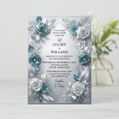 金ファンシー属グラムシャイニーハイエンドシルバー結婚ズ 招待状 (スタンド正面)