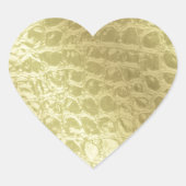 金フェイクのアリゲータースキン ハートシール (正面)
