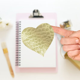 金フェイクのアリゲータースキン ハートシール