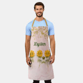 金フェイクの宝石と黄金の花 エプロン (着用した状態)