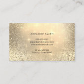 金フェイクグリッターエレガント蓮 名刺 (裏面)