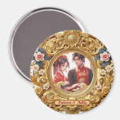 金フェイク中国の彫り枠 マグネット (正面/裏面)