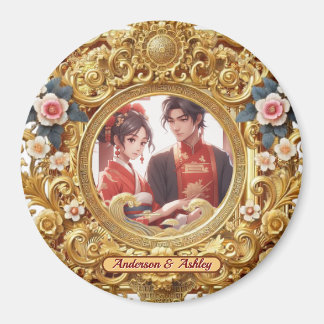 金フェイク中国の彫り枠 マグネット