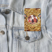 金フェイク中国の彫り枠 缶バッジ (インサイチュ)