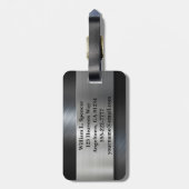 金フェイク属オレンジブラックグレーモノグラム ラゲッジタグ (裏面縦)