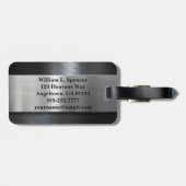 金フェイク属オレンジブラックグレーモノグラム ラゲッジタグ (裏面横)